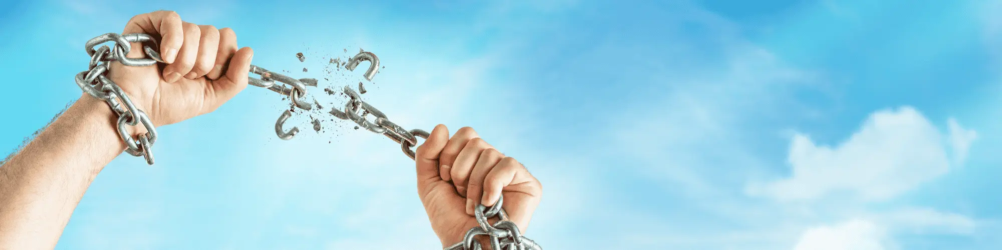 Attend a Anonimos and Break Free From Alcohol’s Grip Hands breaking free from chains