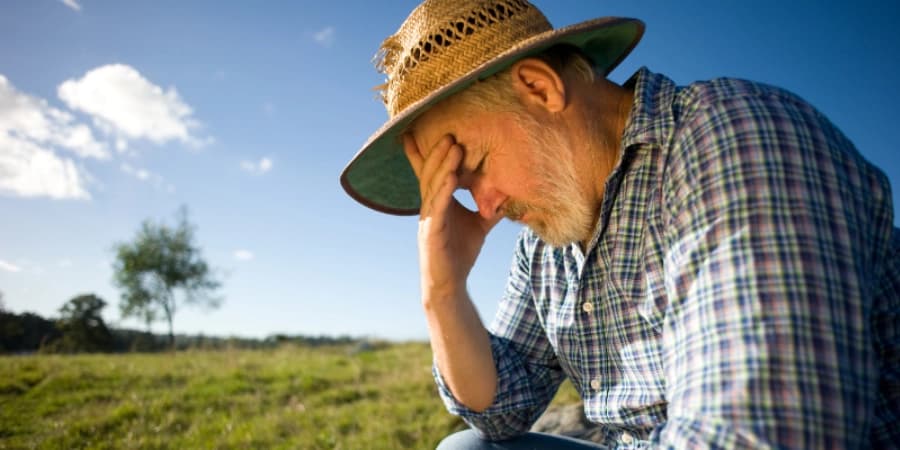 Binge Drinking in Georgia Farmers: Stress as a Key Factor Stressed farmer causing him to binge drink