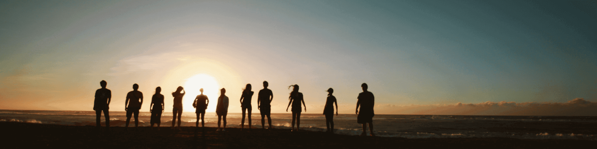 community together community together facing sunset