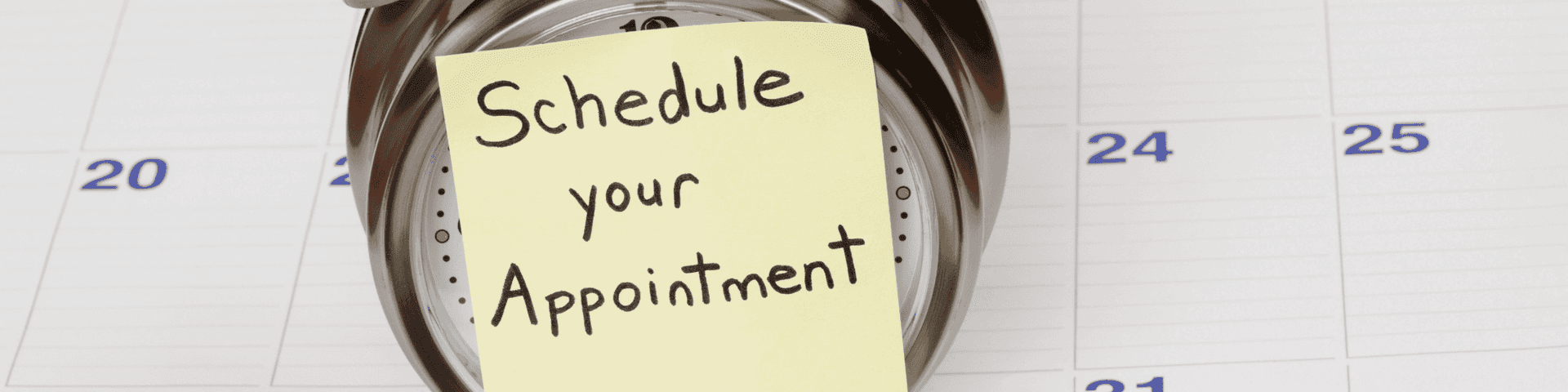 schedule your appoitment clock, reminder paper and calendar