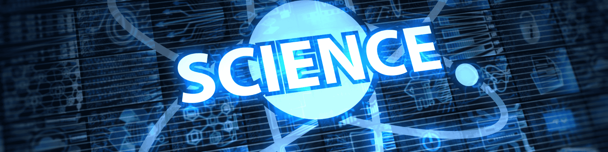 science graphics "science" spelled in digital stlye