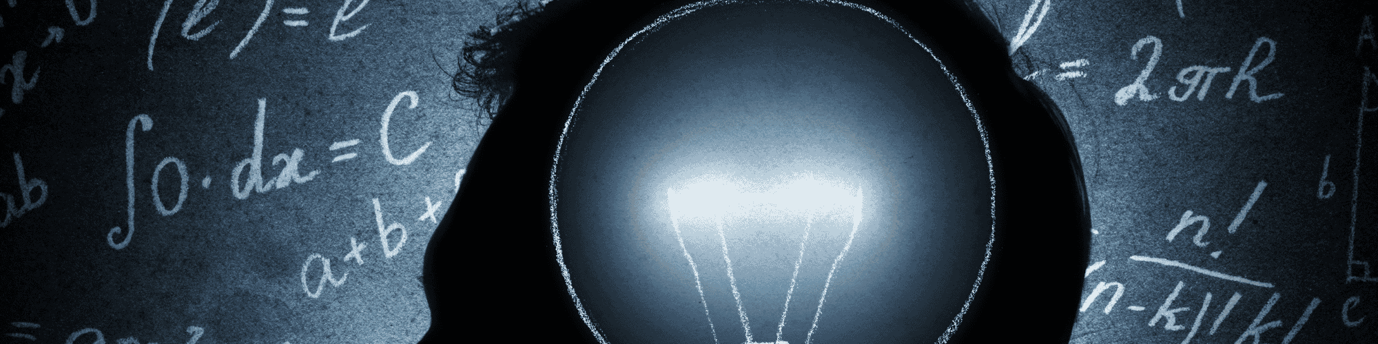 scientific mind SCIENTIFIC FORMULA AND LIGHT BULB IN BRAIN LIT