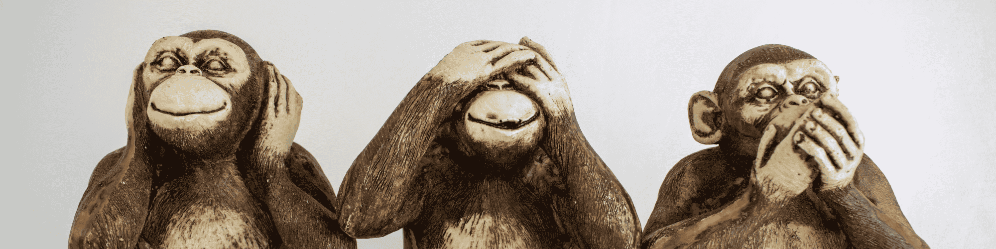 three wise monkeys if we don't hear, see, or speak no evil, we can be spared from the evil